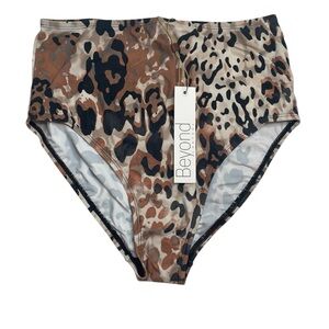Beyond Control Neutral Animal High Waist Bikini Bottom Size 10 New